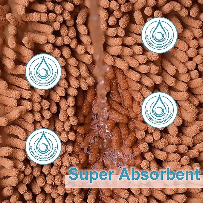Bathroom Rugs Sets 3 Piece Non Slip Extra Absorbent Shaggy Chenille Bathroom Rugs and Mats Sets, Soft & Dry Bath Rug/Mat Sets for Bathroom Washable Carpets
