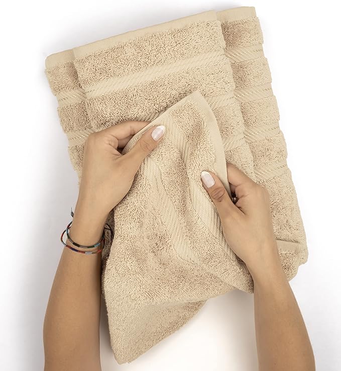 American Soft Linen 35x70 Jumbo Large Bath Towel, 600 GSM 100% Cotton Turkish Bath Sheet, Oversized Luxury Bath Towel for Bathroom Beach and Pool, Beige
