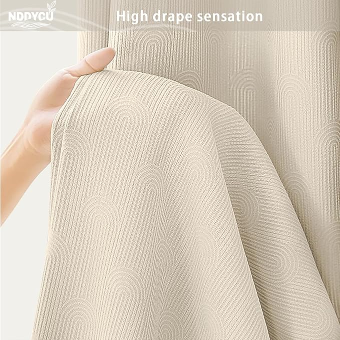 Boho Cotton Shower Curtain Morden Mid Centery Minimalist Shower Curtain,Beige,72 * 72