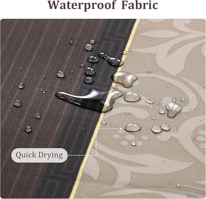 Modern Decorative Shower Curtain, Brown Tan Stripe Pattern, Fabric Bathroom Curtain, 72" W x 72" H