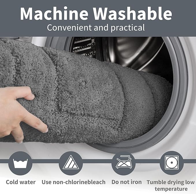 GRANNY SAYS Bathroom Rugs and Mats, 16" x 24" Non-Slip Bath Mat for Bathroom, Super Soft Absorbent Microfiber Bath Rug, Machine Washable and Dry, Small Dark Gray Rug for Shower, Tub and Bath Floor