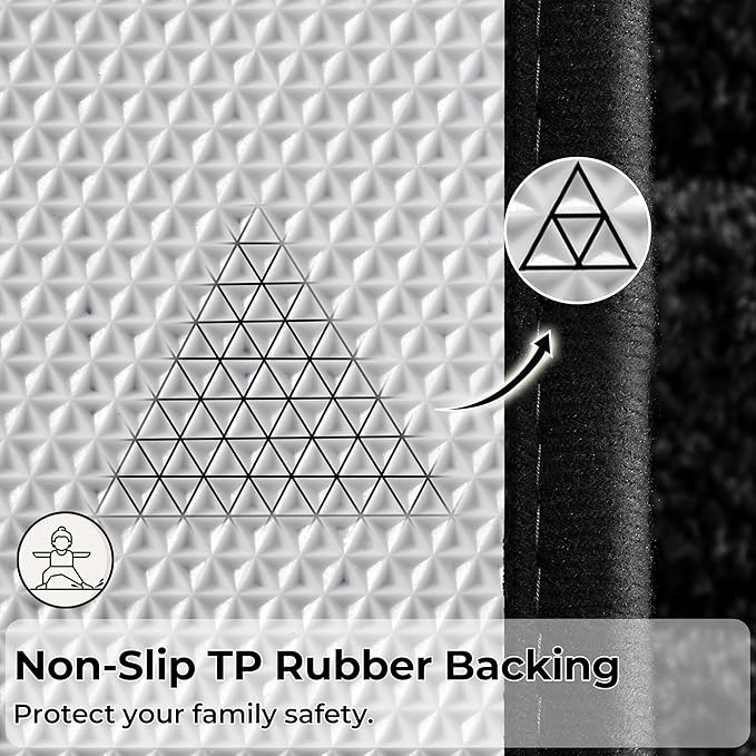 GRANNY SAYS Bathroom Rug Mat, Bath Mats for Bathroom Non-Slip, Super Soft and Water Absorbent, Extra Large Bath Rugs, Microfiber Bath Rugs for Floor, Tub and Shower, 59" x 20", Black