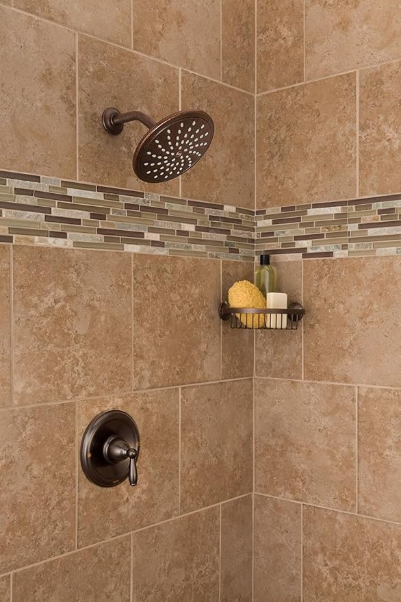Moen YB5275OWB Wynford Corner Shower Basket for Bathroom Storage, Old World Bronze