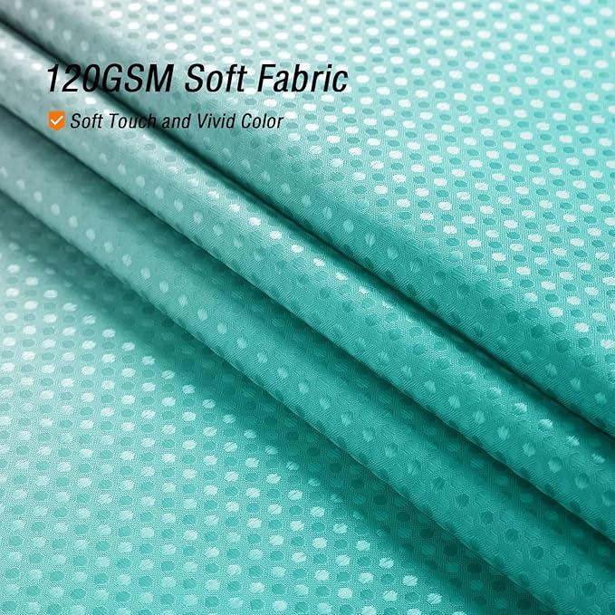 Gibelle Ombre Shower Curtain, Teal Grey Gradient Fabric Shower Curtain, Waffle Weave Textured Bathroom Curtains Shower Set with Hooks, Water Repellent and Machine Washable, 72 x 72