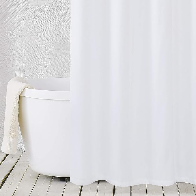 Jubilantex Tan and White Embroidered Shower Curtain for Bathroom, Farmhouse Boho Floral Fabric White and Beige/Ivory/Taupe/Cream Decorative Waterproof Rustic Bath Curtain for Spa Hotel, 70x72 Inches