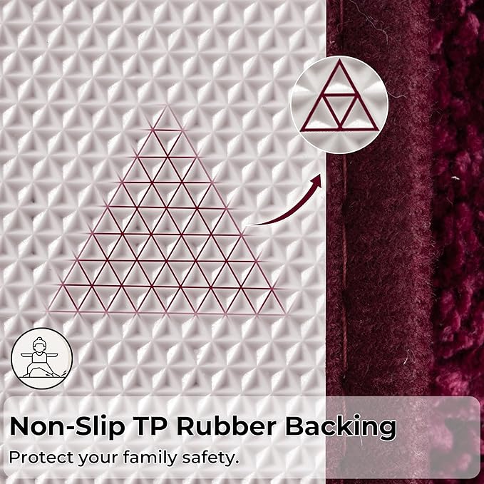 GRANNY SAYS Bathroom Rugs Non Slip, 20" x 32", Bath Rugs for Bathroom Washable, Bath Mats for Floor, Microfiber Bath Mat for Tub, Absorbent Bath Rugs for Shower Room, Strawberry Red