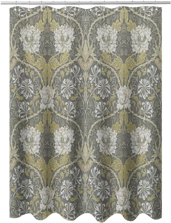 Retro Flower Shower Curtains William Morris Vintage Country Boho Flower Art Print Shower Curtains 66""×72"" Inch, Style-4