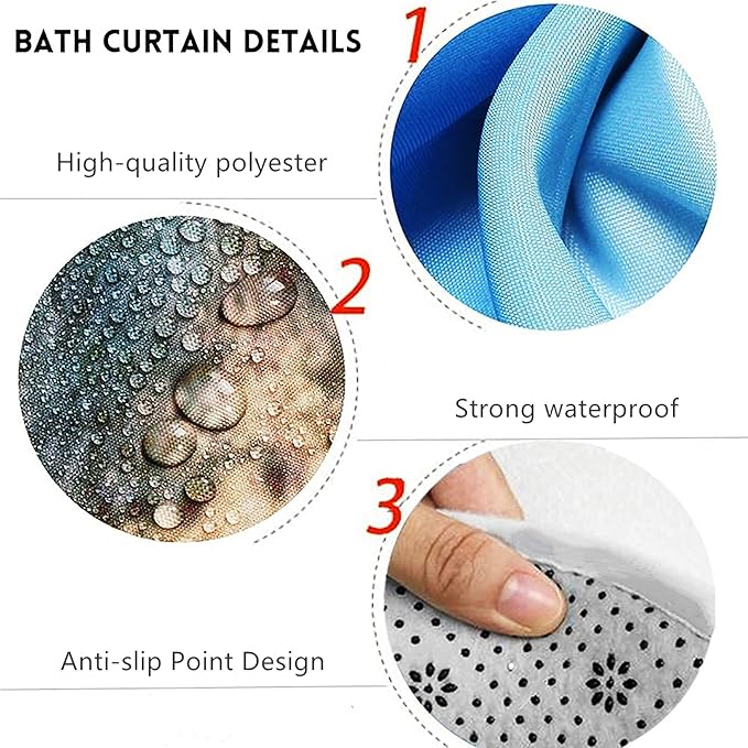 Nkzply 4 Pcs Purple Shower Curtain Black Bathroom Sets with Shower Curtain and Rugs Grey Modern Striped Shower Curtain Set White Bathroom Rugs Set Bathroom Decor and Accessories Toilet Lid Cover Hooks