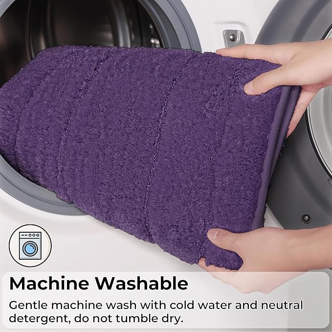 GRANNY SAYS Bathroom Rug Mat, 59" x 20" Bath Mats for Bathroom Non-Slip, Super Soft and Water Absorbent, Microfiber Bath Rugs, Machine Wash Dry, Large Bath Rugs for Floor, Purple