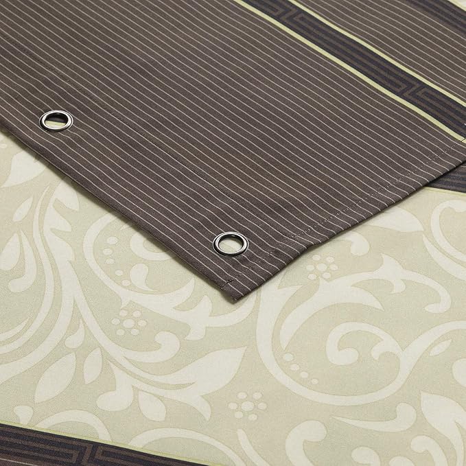 Fabric Shower Curtain, Brown Shower Curtain, Brown Tan Striped Pattern Shower Curtains for Bathroom, Modern Decorative Bathroom Curtains - 72" W x 72" H