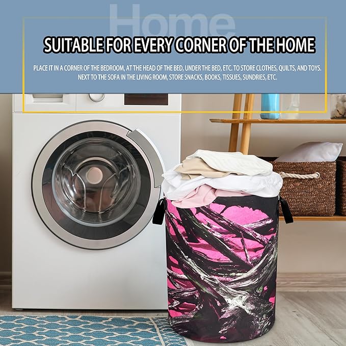 Camouflage Laundry Basket Trees Camo Foldable Oxford Cloth Funny Tote Bag Laundry Hamper Clothes Storage Bucket Toy Organizer For Bathroom/Laundry Storage/Bedroom 18.9x16.5 Inch
