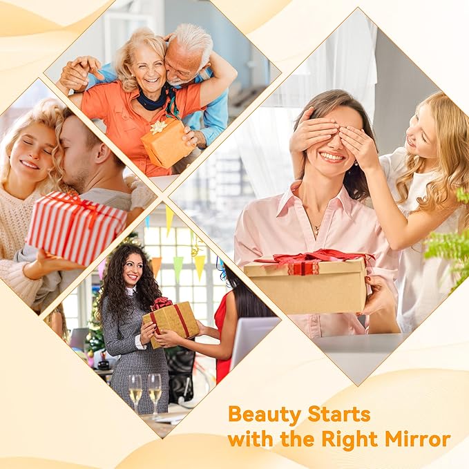 Auxmir 1X/30X Magnifying Mirror with Light, Double Sided Makeup Mirror with Adjustable 3 Color Light, 2000mAh Rechargeable Lighted Magnifying Mirrors with Tweezer, Foldable Travel Mirror with Rotation