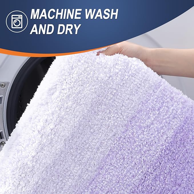 OLANLY Bathroom Rugs Mat 40x24, Extra Soft Absorbent Microfiber Bath Rug, Rubber Backing, Quick Dry, Machine Washable Bath Mats for Bathroom Floor, Tub and Shower, Home Decor Accessories, Light Purple