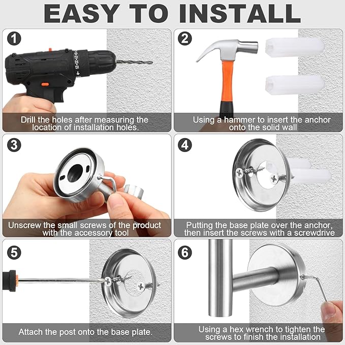 Gisafai 15 Pcs Silver Bathroom Accessories Hardware Set Towel Racks for Bathroom SUS304 Stainless Steel 23.6 Inch Brushed Towel Bar Ring Toilet Paper Holder Robe Hooks for Wall Mounted