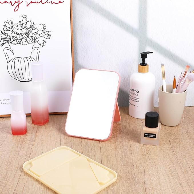 12Pack 8" Spa Party Mirrors Desk Mirror for Girl Party Portable Travel Mirror with Stand Foldable Tabletop 90°Adjustable Folding Mirrors for Women, Beauty Birthday Gift