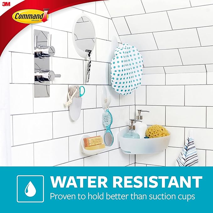 Command Bath Razor Holder, Clear Frosted, 1-Holder, 1- Water-Resistant Strip, Organize Damage-Free
