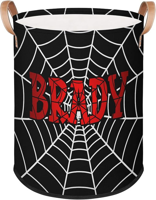 Spider Wed Personalized-Laundry-Hamper-Basket for Kids Custom Name Collapsible Storage Organizer Bin Dirty Clothes Toys Hamper for Boys Nursery in Laundry, Bedroom, Bathroom Wed-7