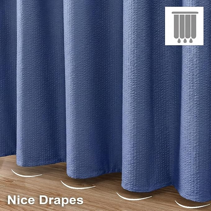 OVZME Berry Cute Shower Curtain, Embossed Textured Fabric Shower Curtain for Bathroom - Soft Cloth & Hotel Spa Luxury, Water Repellent, Machine Washable Shower Curtain, 72X72, Royle Blue