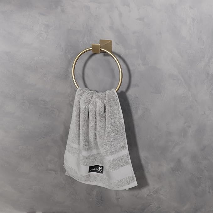 Galim Towel Ring for Bathroom, Wall Mounted Bathroom Towel Holder, Stainless Steel and Towel Hanger for Kitchen, Bathroom, Washroom, Corrosion-Resistant, 7-3/32” Width, Satin Brass Finish
