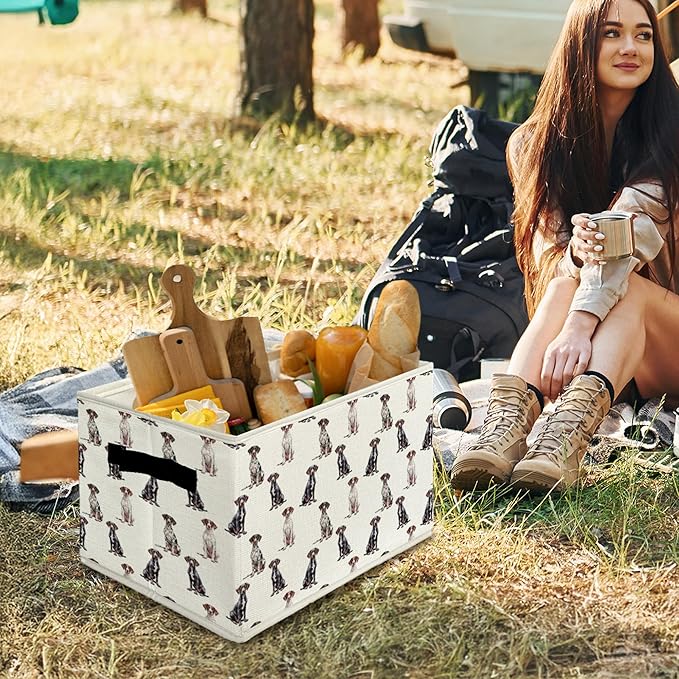 German Shorthaired Pointer Gifts Storage Bins & Boxes with Handles,Dog Foldable Basket for Organizing Dog Lovers Collapsible Storage Laundry Hampers for Bedroom Bathroom Clothes Toys Books