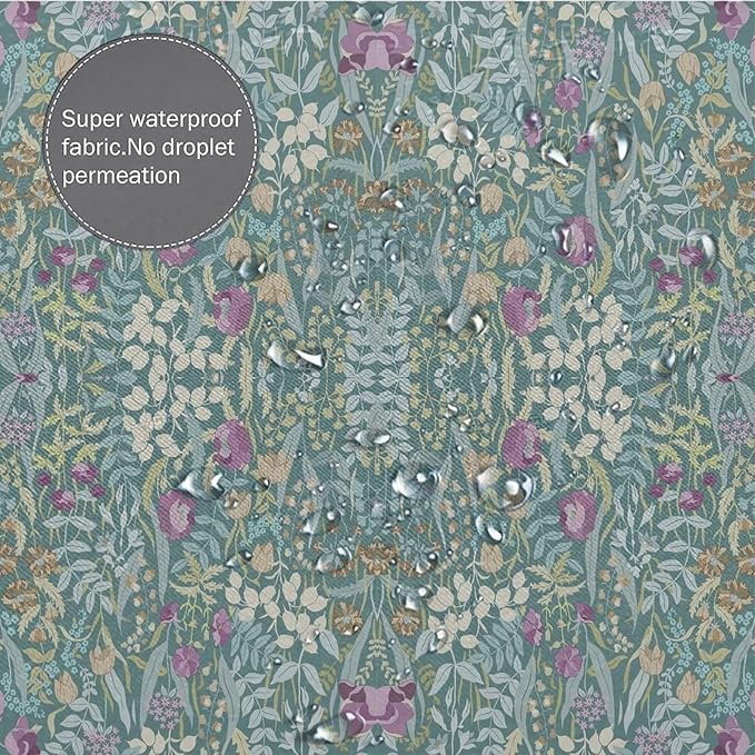 Vintage Botanical Shower Curtain William Morris Designs Green Jungle Fruit Print Shower Curtain Set Polyester Interior Waterproof Shower Curtain with 12 Hooks 72x72 Inches(183x183cm)