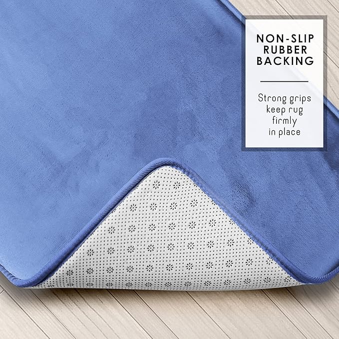 Clara Clark Bathroom Rugs, Velvet Memory Foam Bath Mat, Non-Slip Bath Rugs, Machine Wash, Dries Quickly, Ultra Soft Plush Bath Mats for Bathroom,