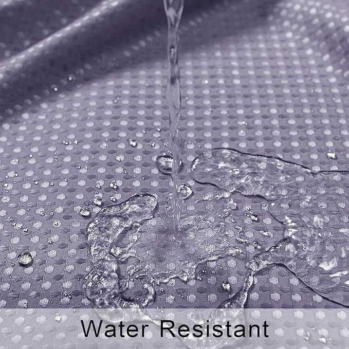 Grey Purple Shower Curtain for Bathroom Ombre Waterproof Liner White and Gray Smoke Purple Bath Decor Textured Fabric Woman Girls Shower Curtain Sets with Hooks Machine Washable 70 x 72 inch Long