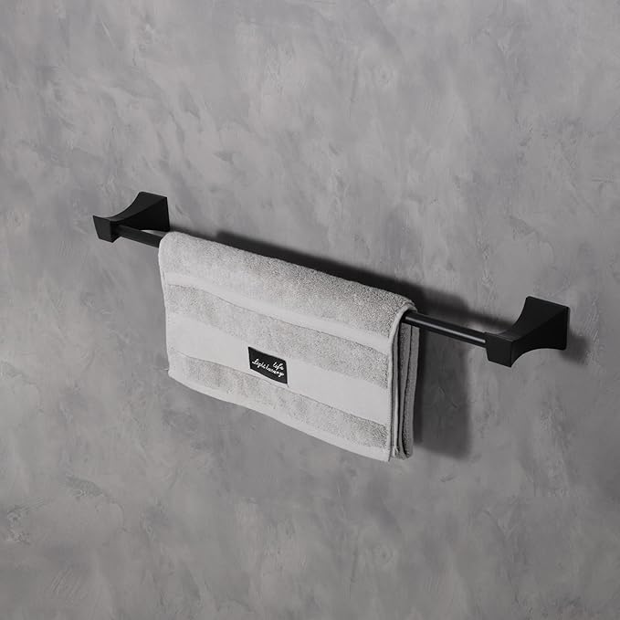 Bath Towel Bar, GALIM GLQPT-P, Towel Rail for Bathroom Wall Mounted, Heavy-Duty Bathroom Towel Holder Organizer, Stainless Steel Minimalist Home Decor Towel Rod, Matte Black Finish