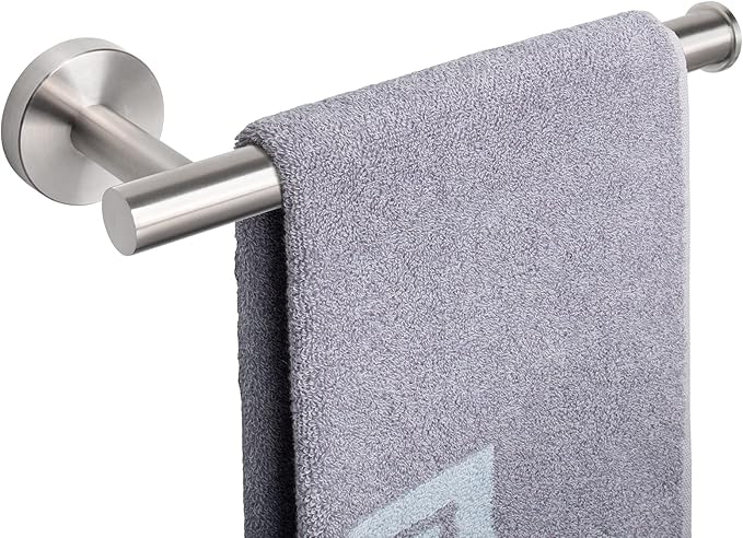 NearMoon Hand Towel Holder/Towel Ring, Thicken Stainless Steel Hand Towel Bar for Bathroom, Rustproof Wall Mounted Towel Rack, Contemporary Style Bath Accessories, 9 Inch (1 Pack, Brushed Nickel)