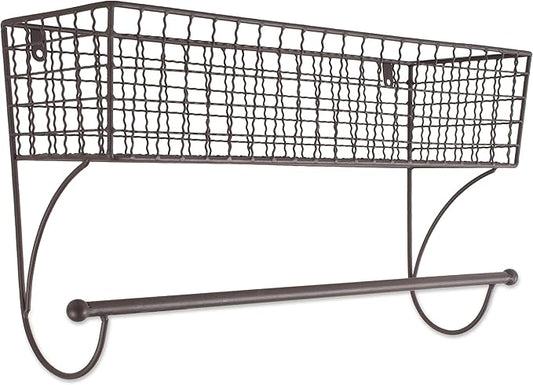 DII Rustic Farmhouse Bathroom Décor, Metal Storage, Large Towel Bar, Rustic