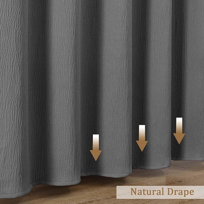 Aiyufeng 3D Textured Grey Small Shower Curtain for Bathroom, Fabric Shower Curtain Heavy Duty Cloth, Stall Size Narrow Bathroom Curtains, Machine Washable, 36x72 Inches