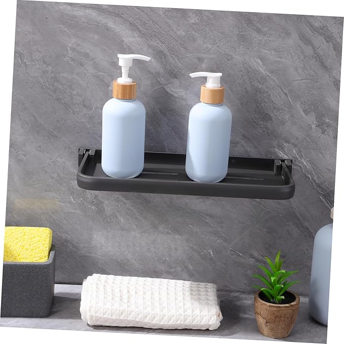 TIDTALEO Foldable Wall Shelf for Bathroom Kitchen Laundry Metal Storage Rack with Drainage Easy Installation Stylish Design Space Saving Organizer for Toiletries Cosmetics