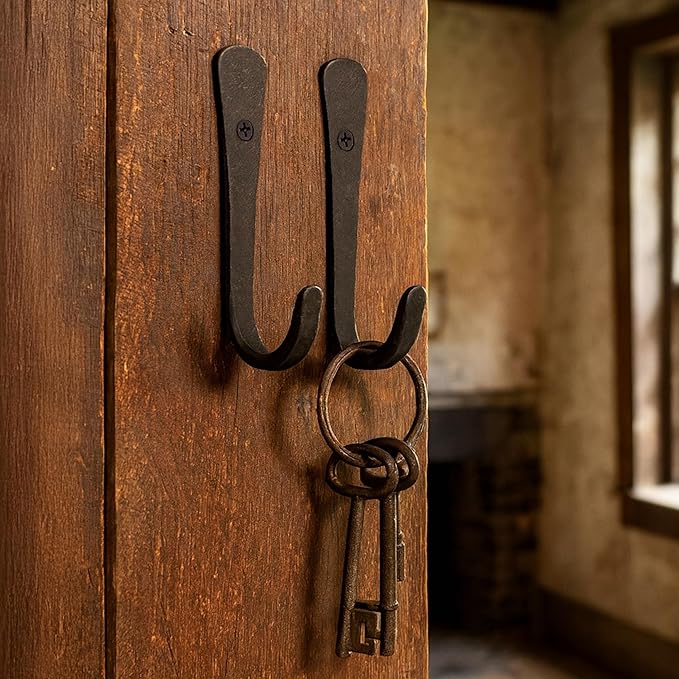 Mystic Colonial Cast Iron Towel Bar Rustic Wall Mounted Metal Rack for Bathroom, Kitchen, or Entryway ??? Black Heavy-Duty Towel Holder (5.7"", Antique Brass)