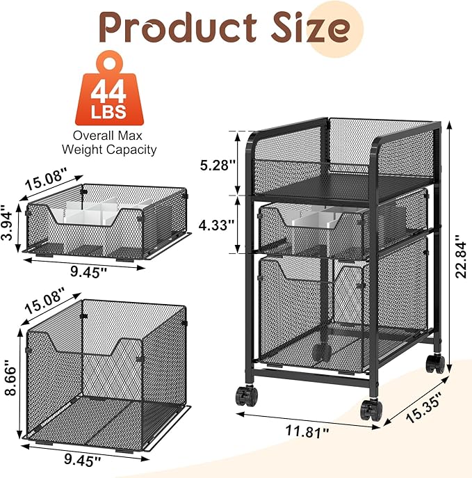 Rolling Makeup Cart Organizer with 2 Drawers, Narrow Floor Skincare Organizers, Vanity Organizer Cosmetics Display Cases Holder for Skin Care Nail Polish Perfume Makeup Brush, Black