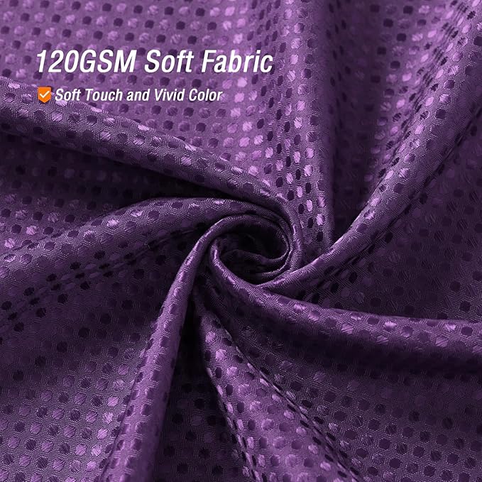 Gibelle Long Shower Curtain 72 x 78, Tall Waffle Weave Textured Fabric Shower Curtain for Bathroom, Water Repellent, Machine Washable, Purple