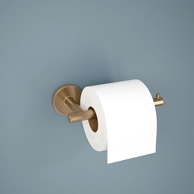 Delta Trinsic (1-Pack) Toilet Paper Holder Champagne Bronze Tissue Roll Holder for Bathroom Organization and Storage Single Post Toilet Tissue Holder Wall Bathroom Accessories 75950-CZ