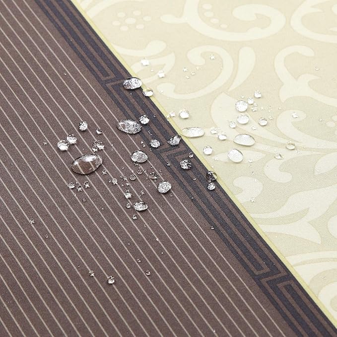 Fabric Shower Curtain, Brown Shower Curtain, Brown Tan Striped Pattern Shower Curtains for Bathroom, Modern Decorative Bathroom Curtains - 72" W x 72" H