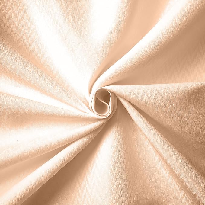 Encasa XO Luxury Jacquard Shower Curtain ZZ Peach 72x84 in | Rustproof, Wrinkle-Free, Water-Repellent & Machine Washable | Elegant Heavy Fabric for Bathroom Decor & Bathtub Use