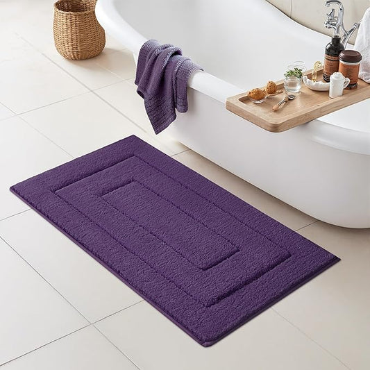 GRANNY SAYS Bathroom Rug Mat,24" x 43" Bath Mats for Bathroom Non-Slip, Super Soft and Water Absorbent, Microfiber Bath Rugs, Machine Wash Dry, Large Bath Rugs for Floor, Purple