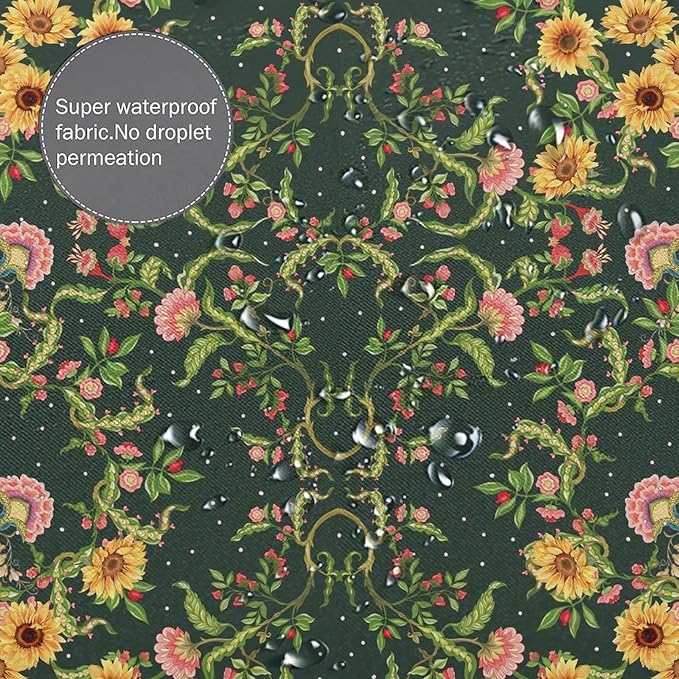 Modern Abstract William Morris Art Fabric Shower Curtain,Fantasy Galaxy Boho Floral Sunflower Hotel Quality,Machine Washable,72L x72W for Bathroom.
