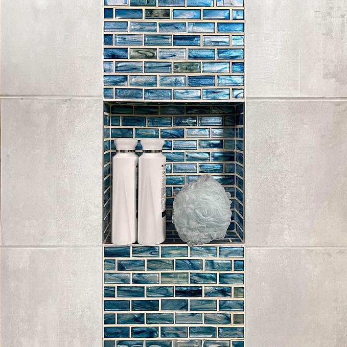 Noble 301 Preformed 12" x 12" ID Square Shower Niche, Tub, Caddy, Modern Bathroom Storage Solution, Water-Resistant, Easy Install Ideal for Toiletries Shampoo Shower Accessories, DIY, No Shelf