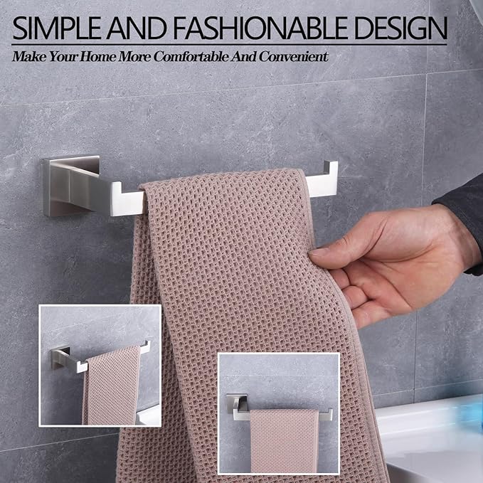 GERZWY Brushed Stainless Steel Towel Ring Bathroom Hardware Hand Towel Holder for Bath Kitchen Garage Heavy Duty Wall Mounted FG1606-LS