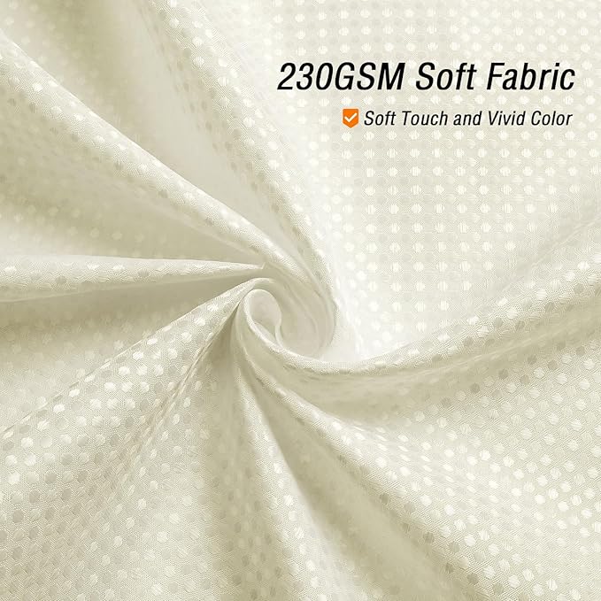 Gibelle Extra Long Shower Curtain 72 x 84, 230GSM Tall Waffle Weave Textured Fabric Shower Curtain for Bathroom, Water Repellent, Machine Washable, Ivory
