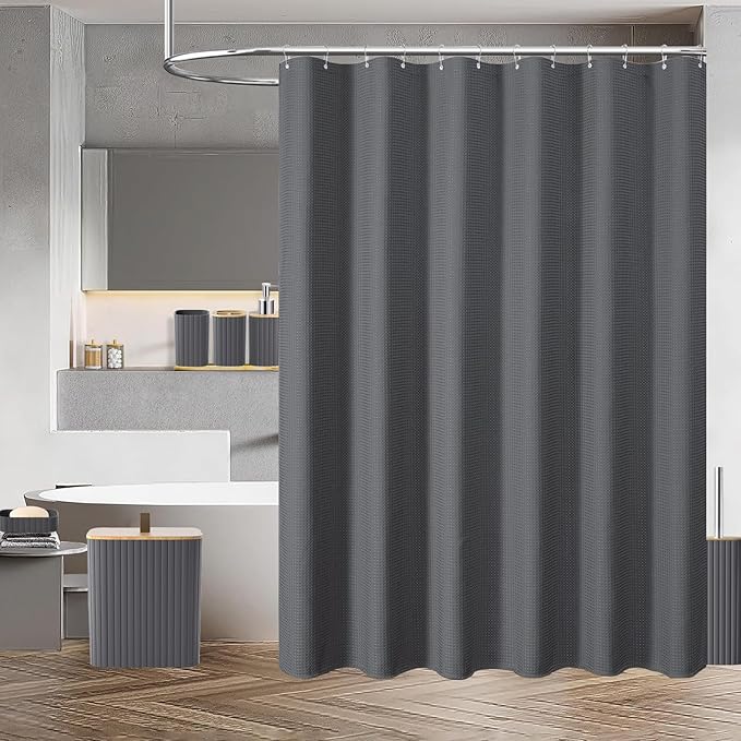 Bathroom Set - 22PCS Grey Bathroom Accessories Set Trash Can Toilet Brush Holder Set Soap Dispenser Bathroom Accessory Set with Shower Curtain Bathroom Decor Set for Home, Restroom