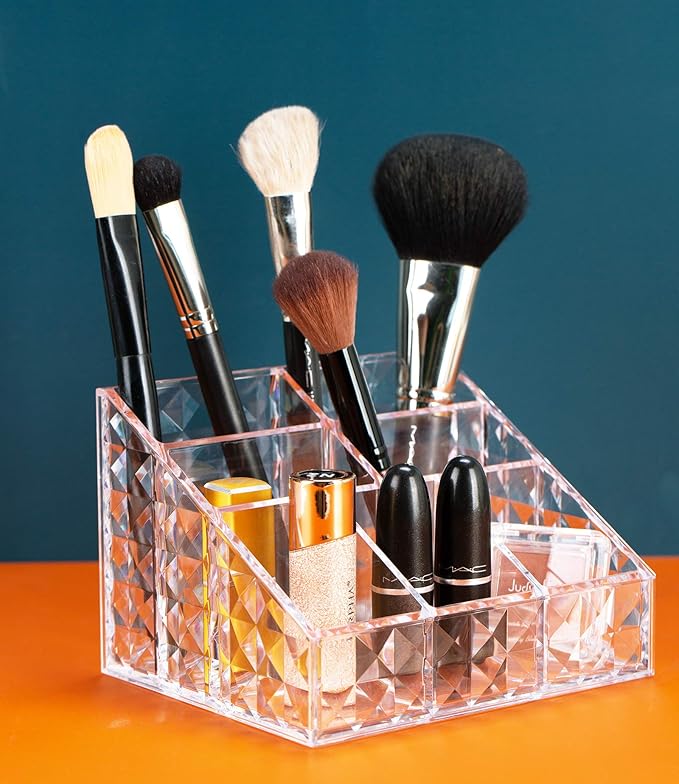 Clear Makeup Organizer for Brushes,Nail Polishes,Perfumes,Lipsticks,Office Supplies,Cosmetic Display Storage Vanity Case for Countertop,Dresser,Bathroom,Bedroom,Office,1025