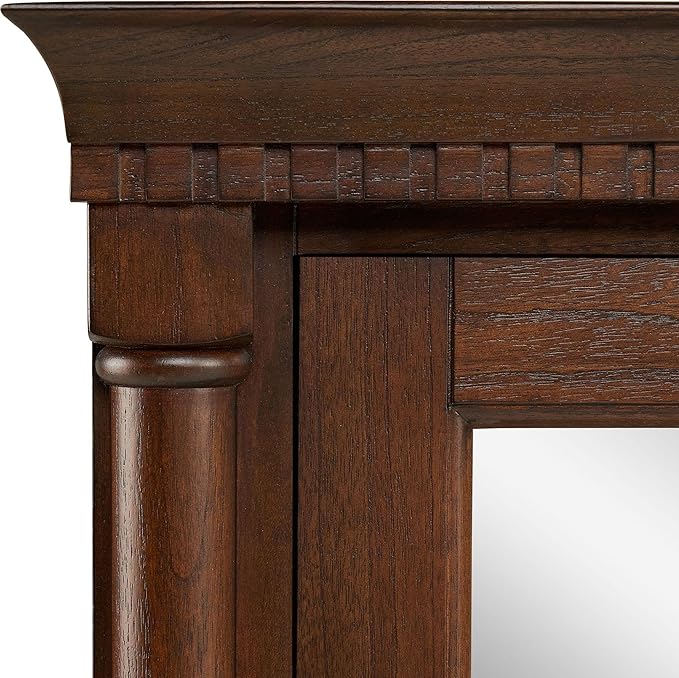 Signature Hardware 484247 Claudia 24" Mahogany Framed Single Door Medicine Cabinet - Antique Coffee