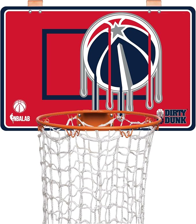 The Dunk Collection The Dirty Dunk Basketball Hoop Laundry Hamper - Washington Wizards, NBA, Red/Black