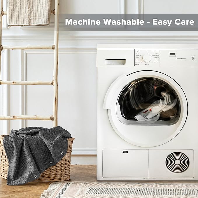 Madison Park Shower Curtain Waffle Weave, Cationic Dyed, Waffle Shower Curtain 3M Scotchgard Moisture Management, Farmhouse Shower Curtains for Bathroom, Standard: 72x72 Charcoal