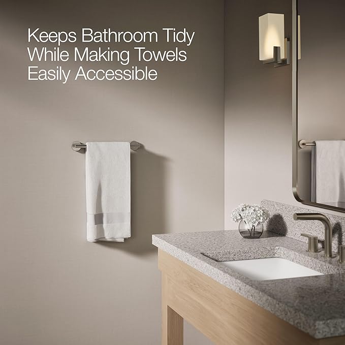 Kohler 27288-BN Elate® 12" Towel bar, Vibrant Brushed Nickel