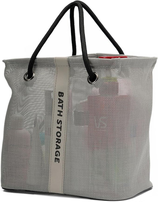 TOPASION Bath Storage Shower Caddy Organizer for Bathroom, College Dorm, Camp, Gym (Large Grey)